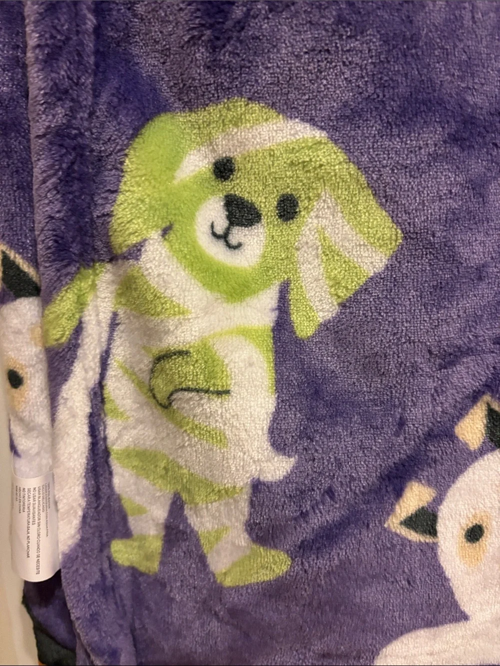 Halloween supersized dog dress up in custom Blanket - Purple Ghost & Pumpkin D